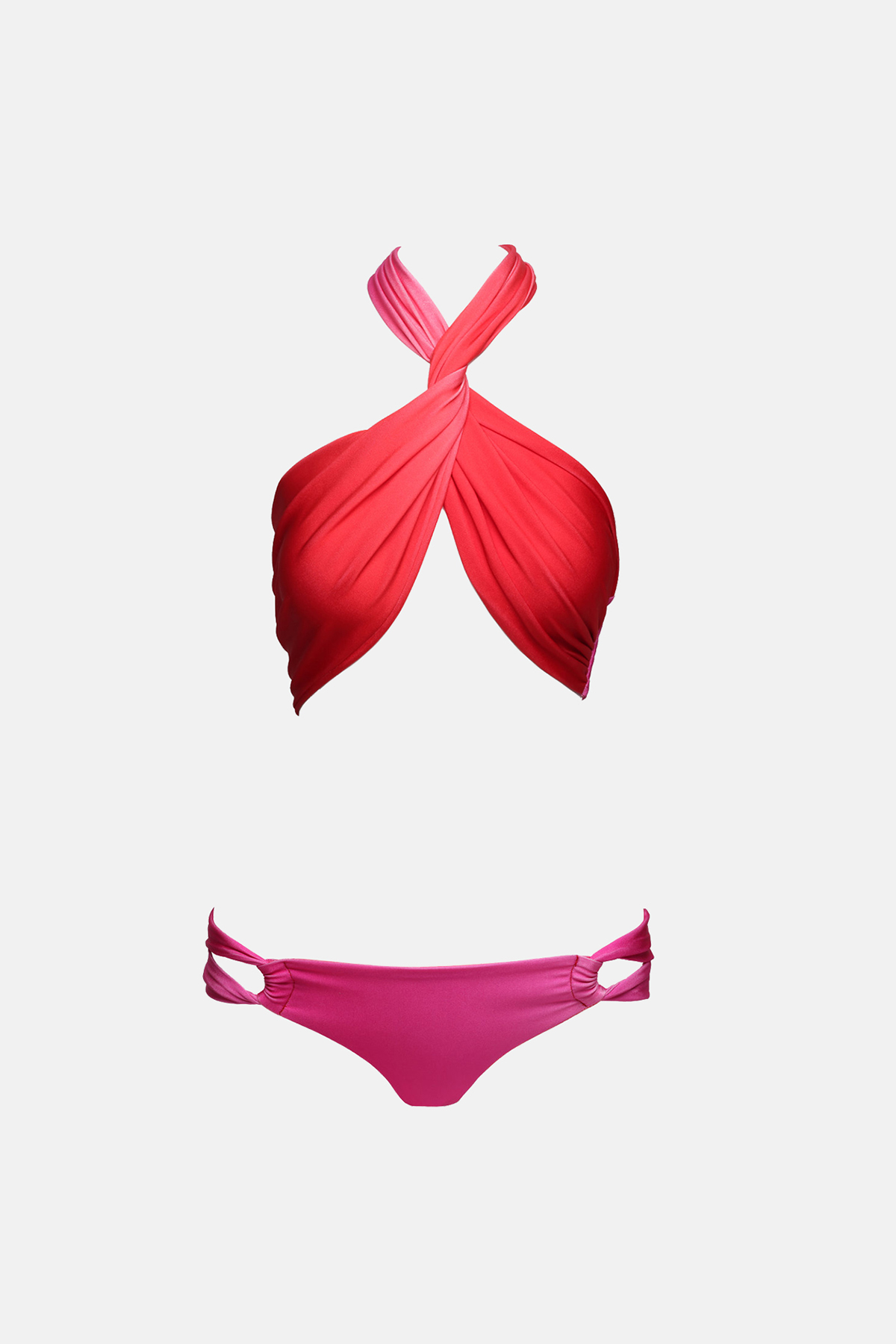 Wrap Top Bikini Red Ombré