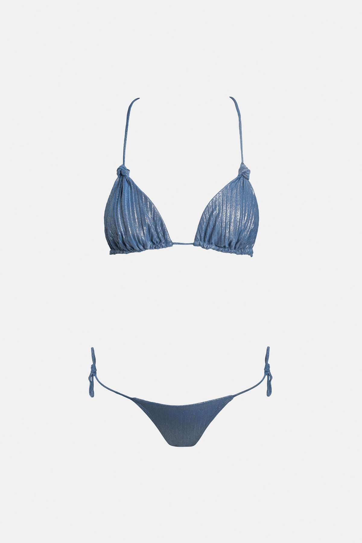 Knot Triangle Bikini in Blue Mar