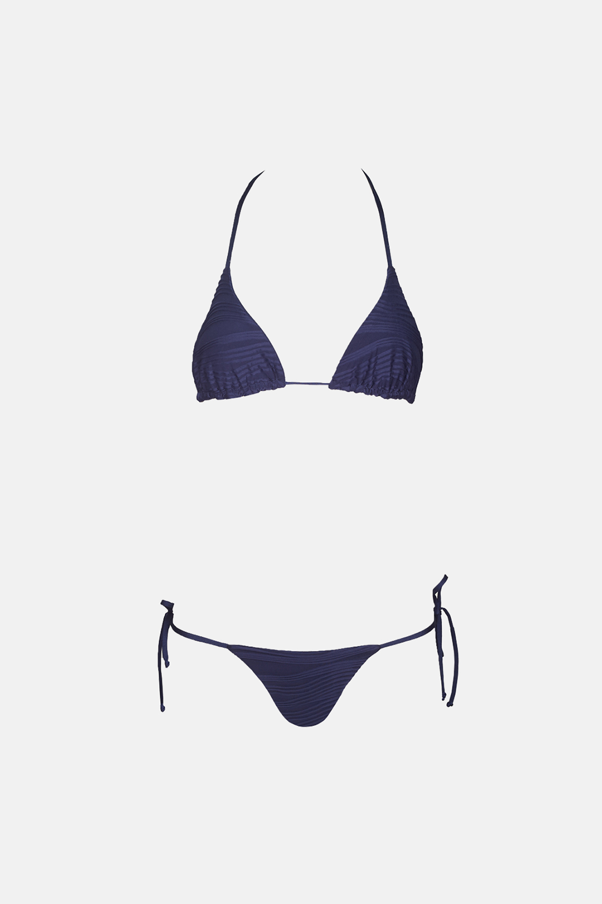 Triangle Bikini Ribbed in Navy