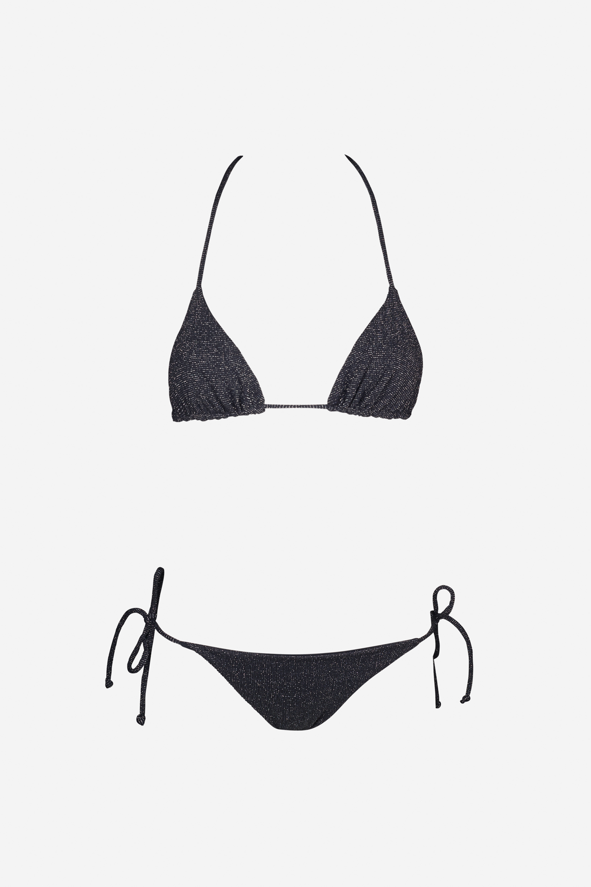Black Sparkle Triangle Bikini